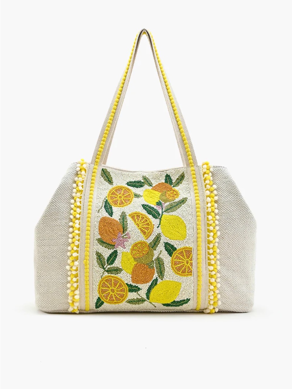 NWOT America & Beyond MAKE LEMONADE TOTE-LEMON YELLOW
HAND BEADED TOTE